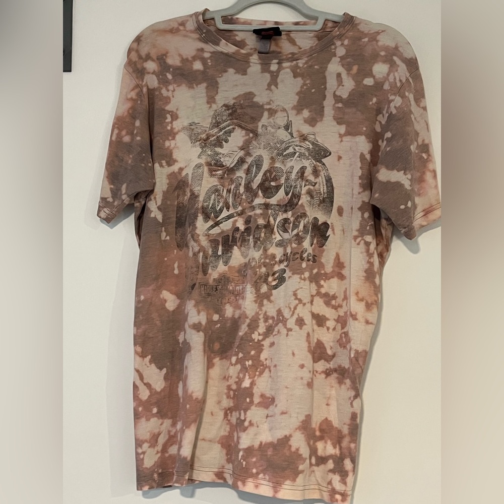 Harley Davidson Womens Shirt XL Short Sleeve Tie Dye Riverside California